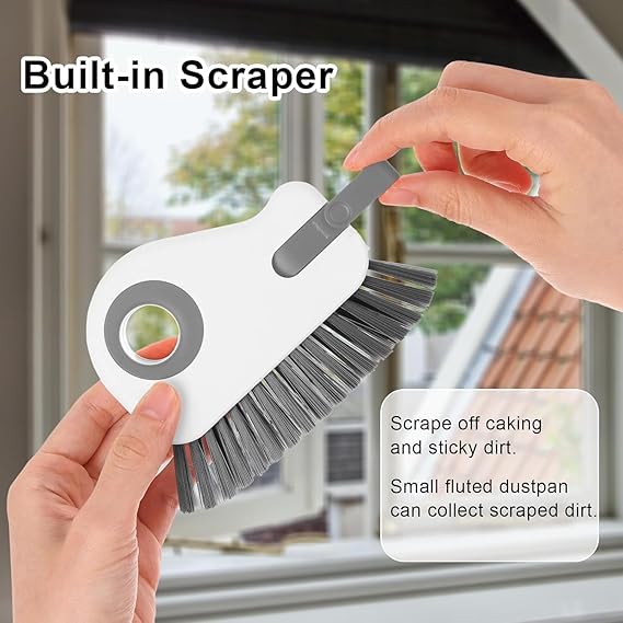 Image of 2 in 1 Groove Cleaning Brush Window Track Cleaning Tools, Multifunction Grout Cleaner Tool Grip Brush Hard Bristle Crevice Cleaning Brush for Sliding Door Track, Window Sill, (smoll)