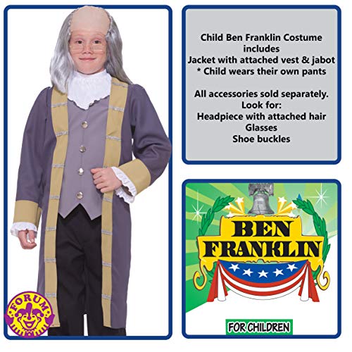 Disfraz Benjamin Franklin para niños talla XL miniatura 2