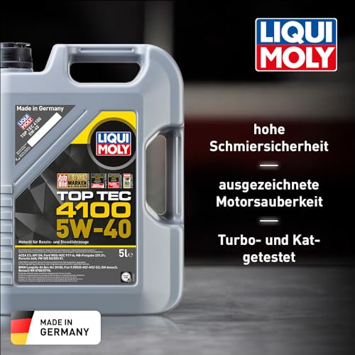 LIQUI MOLY Top Tec 4100 5W-40 | 5 L | Synthesetechnologie Motoröl | Art.-Nr.: 3701
