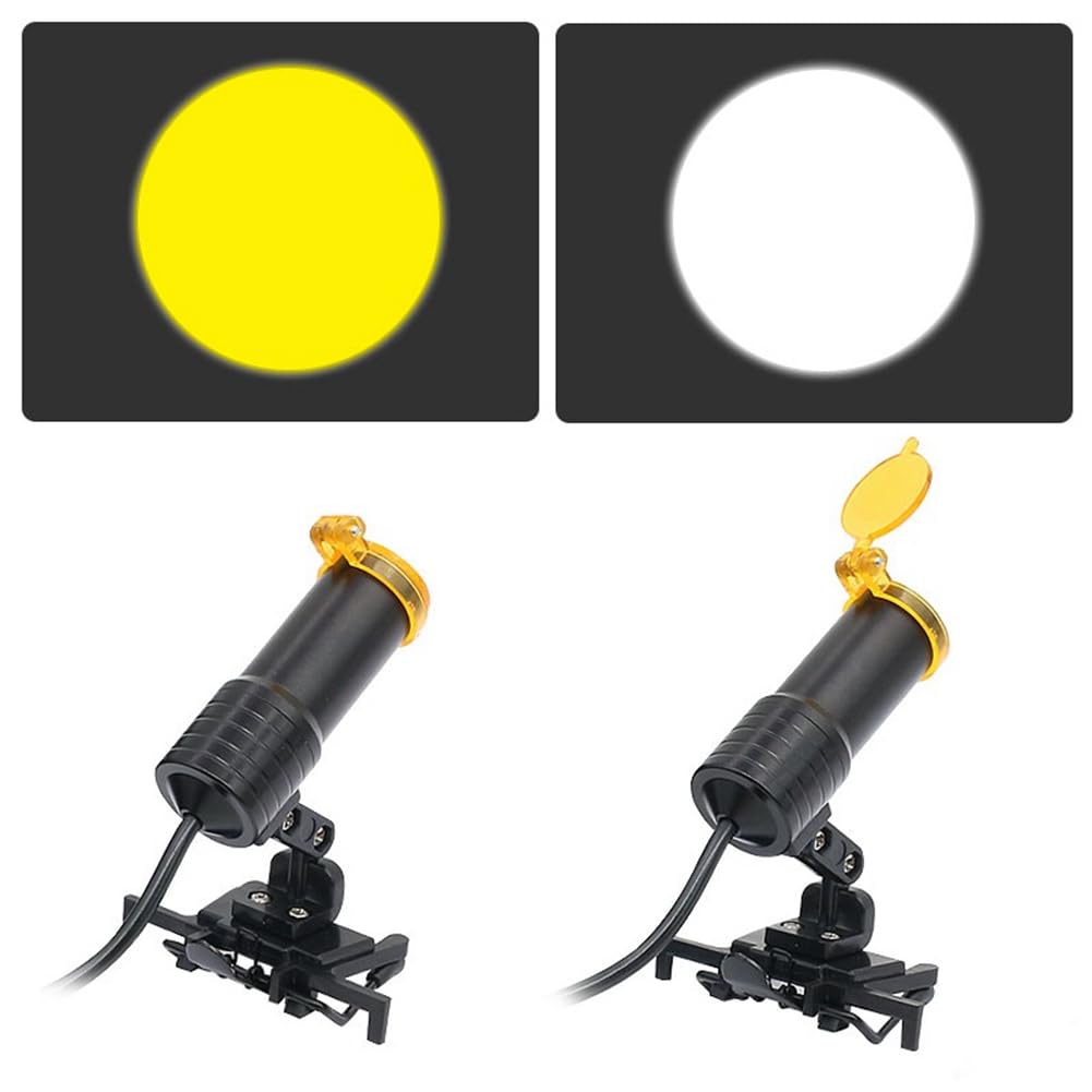 Filtro Amarillo para Lámpara de Luz LED para Cabeza Lupas Dentales Iluminación de Laboratorio