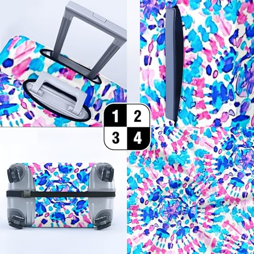Travel Luggage Cover Suitcase Protector Scratch-Resistant Fit Not Included Suitcase Tie Dye Prints M-22-24in4