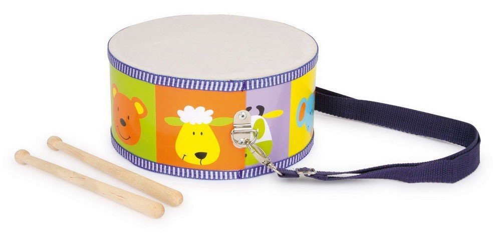 small foot Tamburo in legno, con bretella regolabile, strumento musicale per bambini, dai 3 anni, 3315