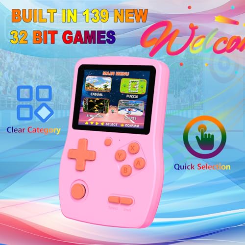 Image of 32 Bit Handheld Game for Kids Preloaded 139 Video Games,Roadtrip Travel Toy