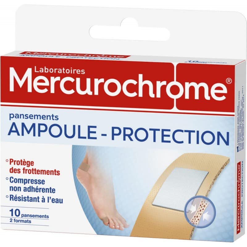 MERCUROCHROME - Pansements Ampoules 2 Tailles 10 Pansements - le Lot De 3