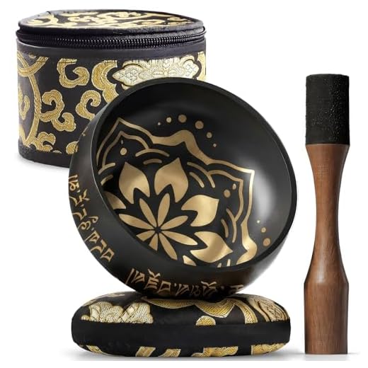 Silent Mind Cuenco Tibetano 10 cm Hecho a Mano con Mazo y Cojín - Sonido puro para meditación y relajación, artesanía de Nepal, ideal para regalo