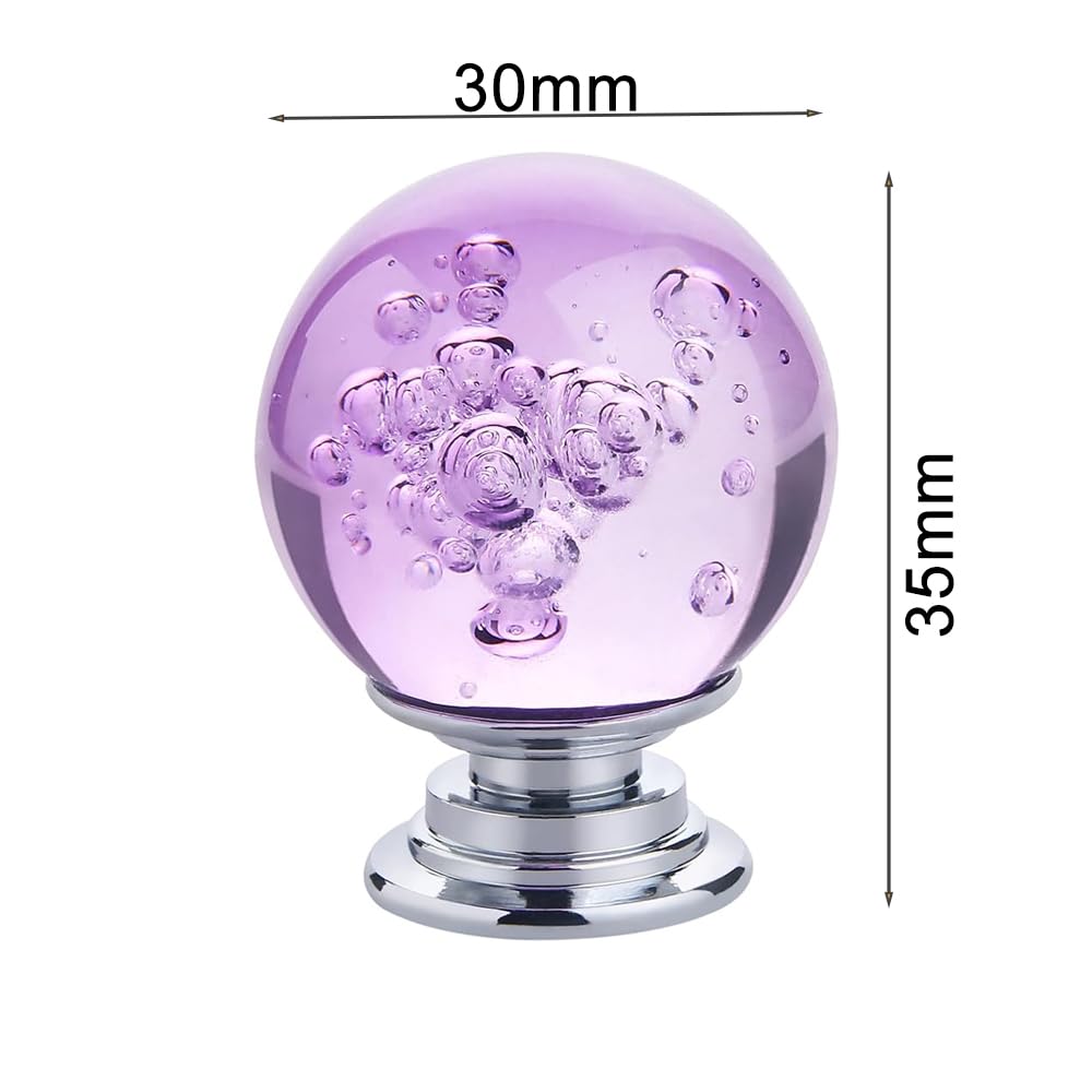 yufana 4 Pack Clear Crystal Glass Drawer Knobs, Glass Knob, Dresser Handle, Drawer Handle, Zinc Alloy Glass Ball Handle - Image 2