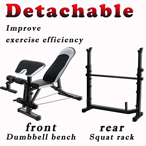 ncient 330lbs Olympic Weight Bench Multi-Function Adjustable Weight Bench with Preacher Curl Leg Developer Lifting Press Exercise Equipment for Indoor Full-Body Workout