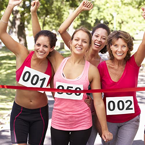 Running Bibs Race Competitor Numbers Waterproof Runners Race Numbers With Safety Pins For Marathon Races Events 5.9" X 7.8" (Number 001-100) #TOP4