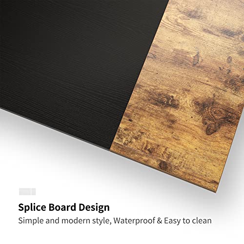 Cubicubi Computer Home Office Desk, 40 Inch Small Desk Study Writing Table With Storage Shelves, Modern Simple Pc Desk With Splice Board,Black Brown Finish #TOP7