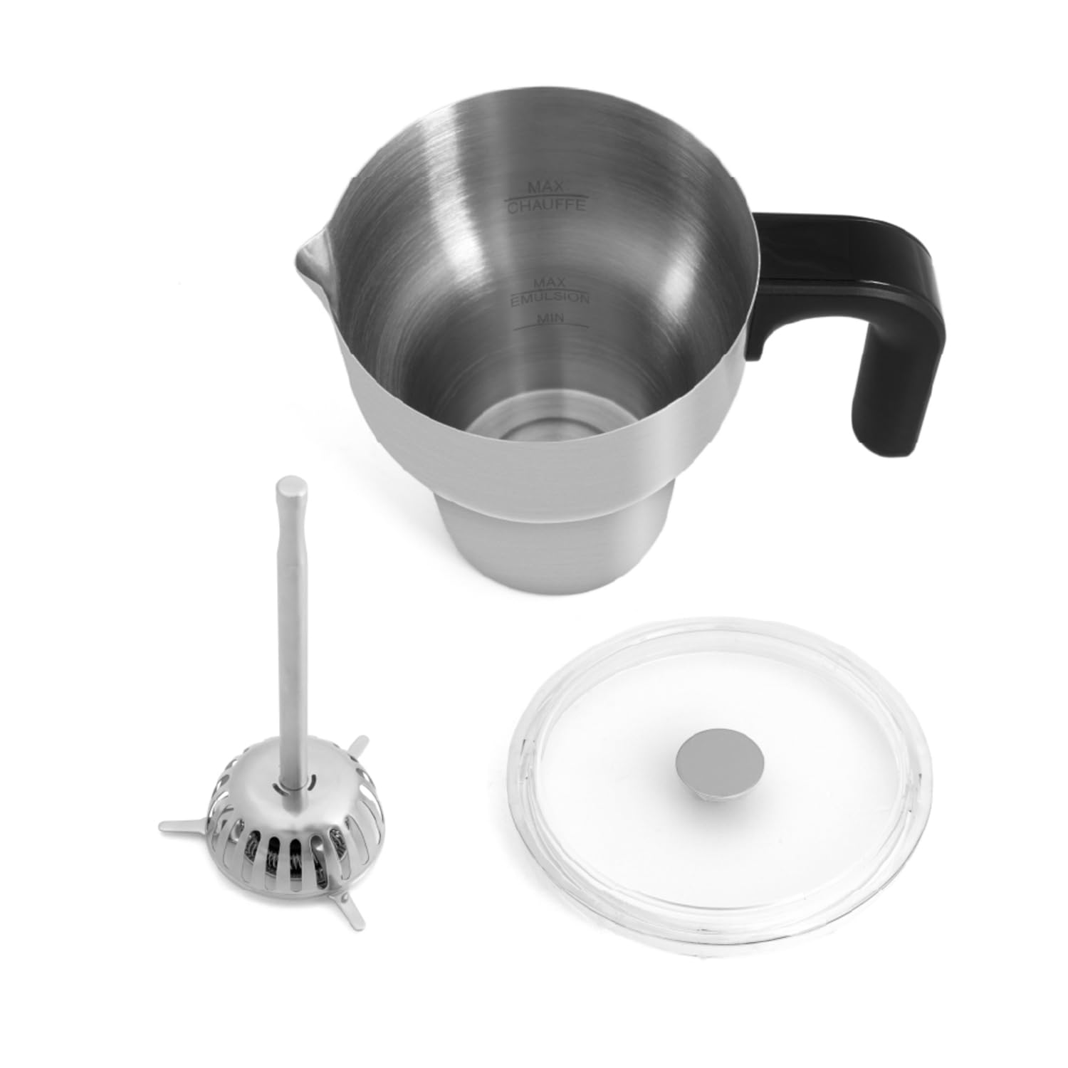 riviera&bar Chocolatière et Emulsionneur Induction 600ml - 650W, 4 Fonctions Préréglées, Pot Pivotant 360° - Compatible Lave-Vaisselle - Sécurité Arrêt Automatique - Inox Noir