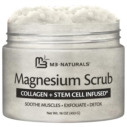 Exfoliating Magnesium Body Scrub for Sore Muscles &amp; Relaxation, 16 oz by M3