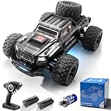 dexinco Bürstenloser Ferngesteuertes Auto,1/16 RC Auto, 55 km/h Höchstgeschwindigkeits Ferngesteuerter Truck, 4WD All Terrains Geländewagen Ferngesteuerte LKW, 2.4GHz RC Crawler mit 2 Akku