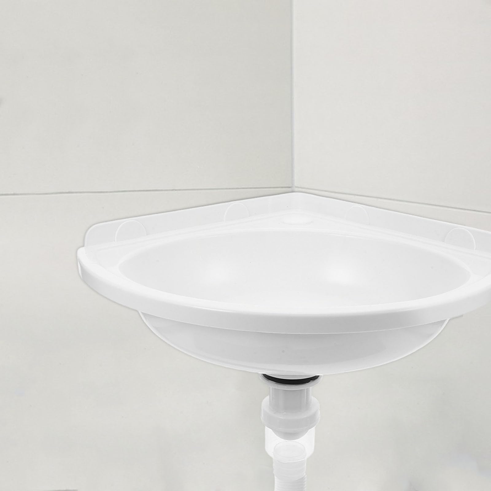 Uonlytech Lavandino angolare: Lavandino da bagno a parete angolare triangolare per bagni piccoli - Mobiletto sospeso per bagni compatti e aree di servizio