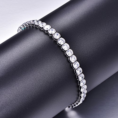 Image of 925 Sterling Silver Cubic Zirconia CZ Tennis Bracelet Wedding Prom Bridal Jewelry Gift Eternity Love