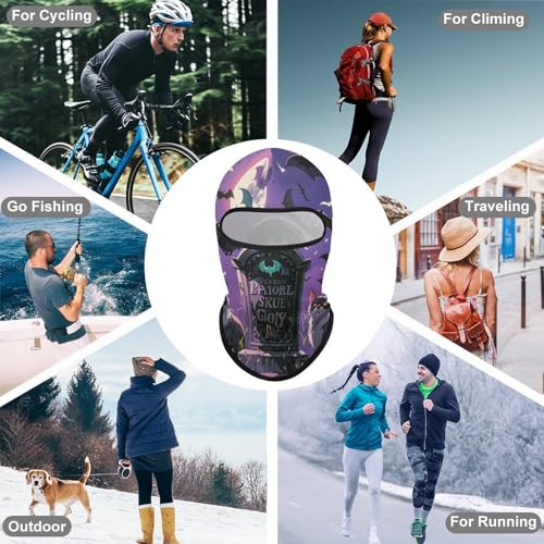 Balaclava Mask para Hombre Mascarilla para Esquí para Mujer Bats Surround The Black Cat Mascarilla de Cara Completa Cubierta Facial para Ciclismo miniatura 6