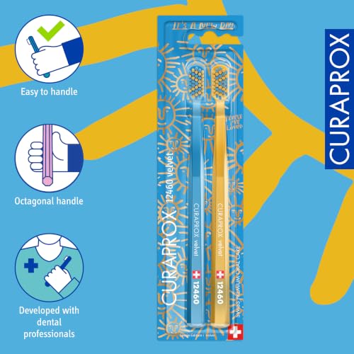 Curaprox CS 12460 Velvet Edition Duo, Blau/Gelb, Swiss Made – Ansicht 4