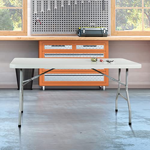 Office Star Resin Multipurpose Rectangle Folding Table For Indoor Or Outdoor Use, 5 Feet #TOP1