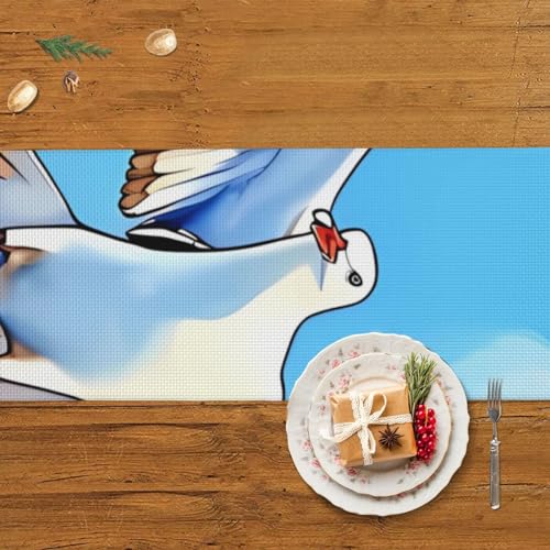 Chemin de table en lin mouettes volants : sublimez votre table de mariage - 6