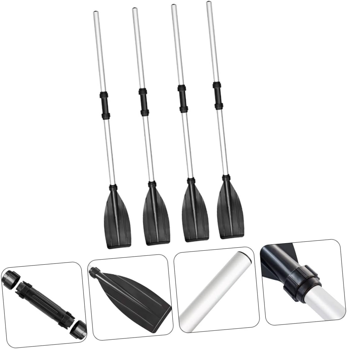 BESPORTBLE 2Pairs Detachable Aluminum Alloy Kayak Oars Lightweight and Durable Boat Paddles for Kayaking for Water Sports and Outdoor Adventures