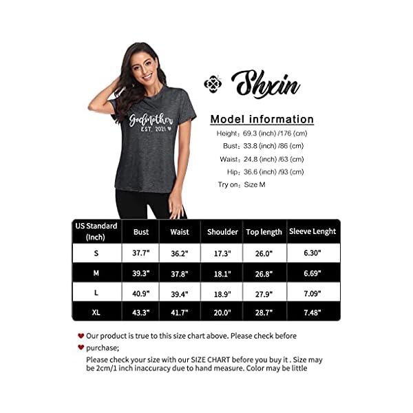 Womens-Godmother-T-Shirt-Summer-Letter-Print-Faith-Tshirt-EST2021-Heart-Graphic-Casual-Tee-Shirt ASTANFY Autism Awareness Shirt Women Autism Seeing The World Differently T-Shirt Casual Bleached Inspirational Tee Tops