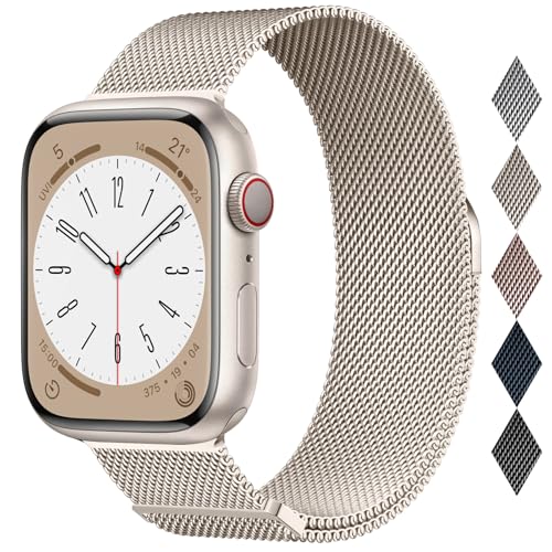 Milanese Loop Compatible with Apple Watch Straps 38mm 40mm 41mm 42mm 44mm 45mm 46mm 49mm Women & Men, Magnetic Clasp Adjustable Metal Bands for iWatch Series 11 10 9 8 7 6 5 4 Ultra SE 3 2 1