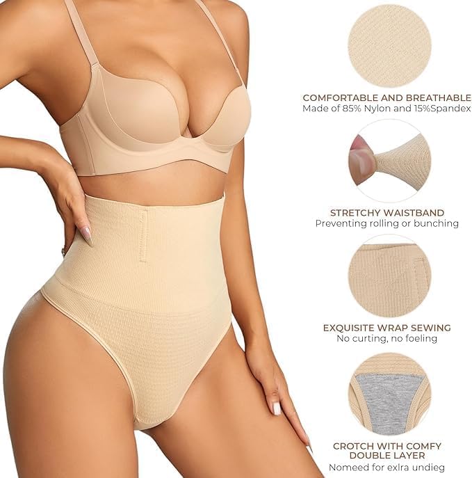 Dulchany Thong Shapewear Tummy Control Underwear for Women Seamless Body Shaper Panties - Image 3