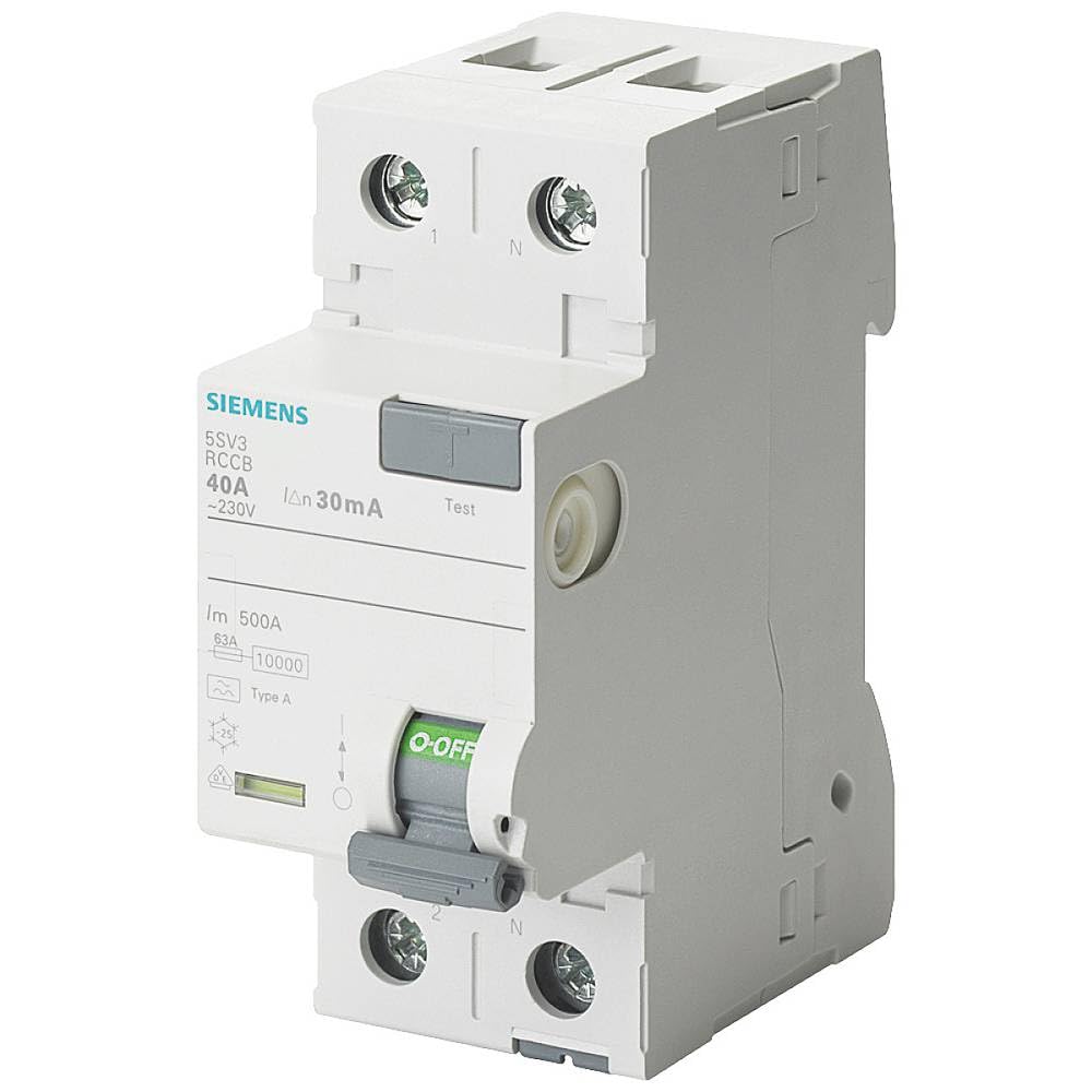 Siemens sentron – Interruttore differenziale tipo-f 25 A 1 + N 30 MA 230 V 2 Moduli
