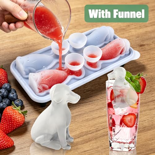 Molde para cubos de hielo 3D Labrador de silicona miniatura 5