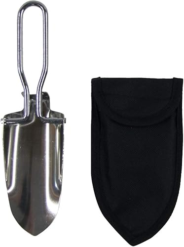 Treasure Gurus - Paleta de jardín plegable de metal pequeño para campamento al aire libre, pala de jardinería, herramienta de mano de supervivencia