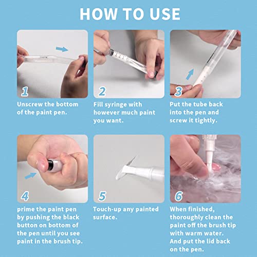 Leopong Touch Up Paint Pen-Fillable Paint Pen-Paint Brush Pens For Walls Repair, Furniture Repair Kit For Drywall, Cabinets, Floors, Windows, Doors, Easy Paint Storage, Fresh Inside(3 Pens,6Ml) #TOP1