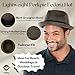 Funky Junque Men’s Pork Pie Fedora Hat – Lightweight Imitation Linen Sun Hat with Grosgrain Band, Breathable and Durable Beach Fedoras Summer Style - Coffee Brown (Large/X-Large)