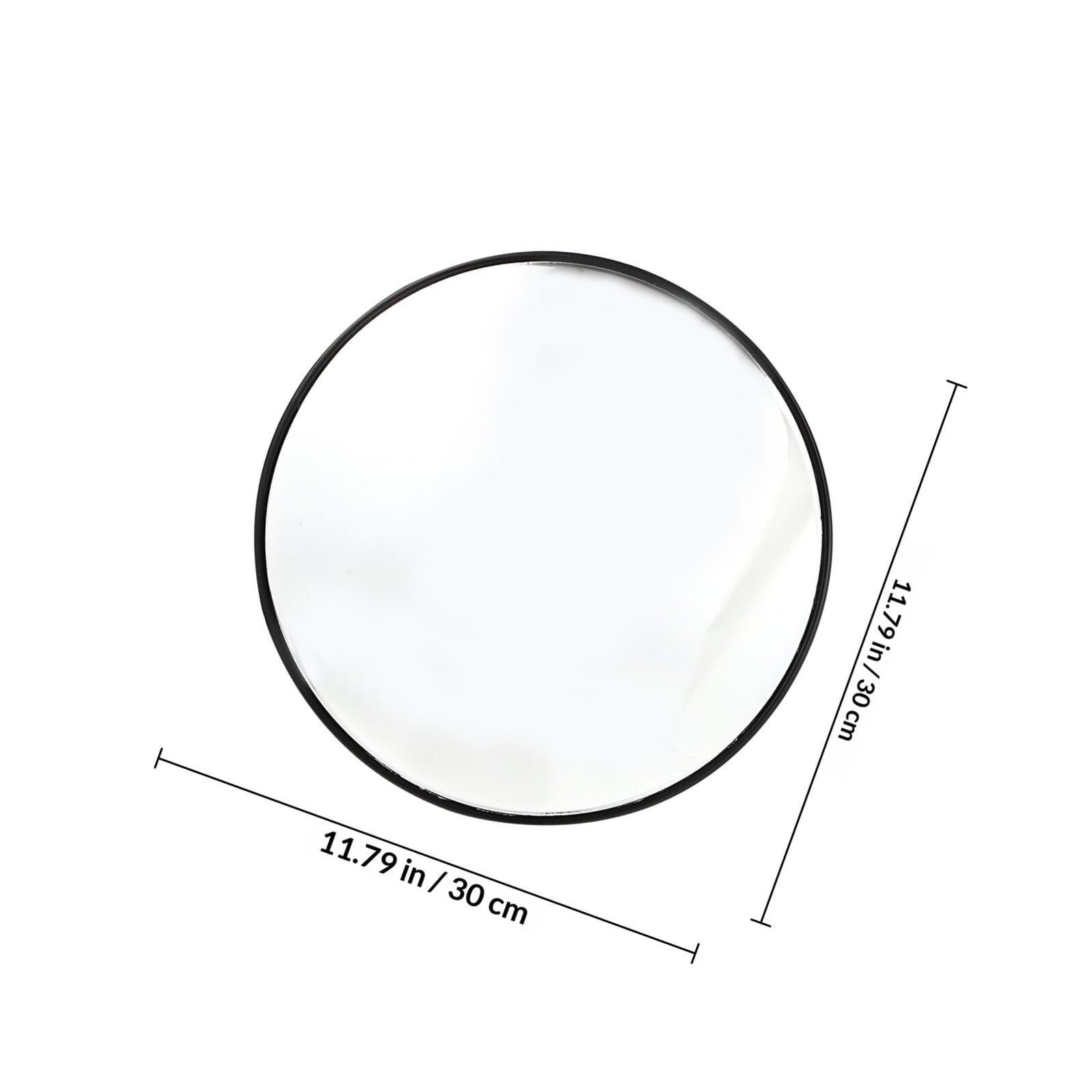 Miroir Convexe Visibilité Claire Noir de Circulation 30 Cm en Pp et PC et Grosse Praticité de Sécurité Routière pour Garages et Usines