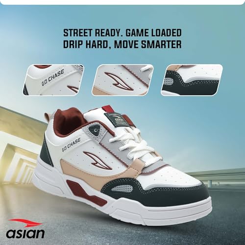 Image of ASIAN Tango-01 Men's Sneakers | Stylish Synthetic Upper, Air-Cooled Cushion Comfort, Durable PVC Sole | Daily Use Shoes for Office & Travel