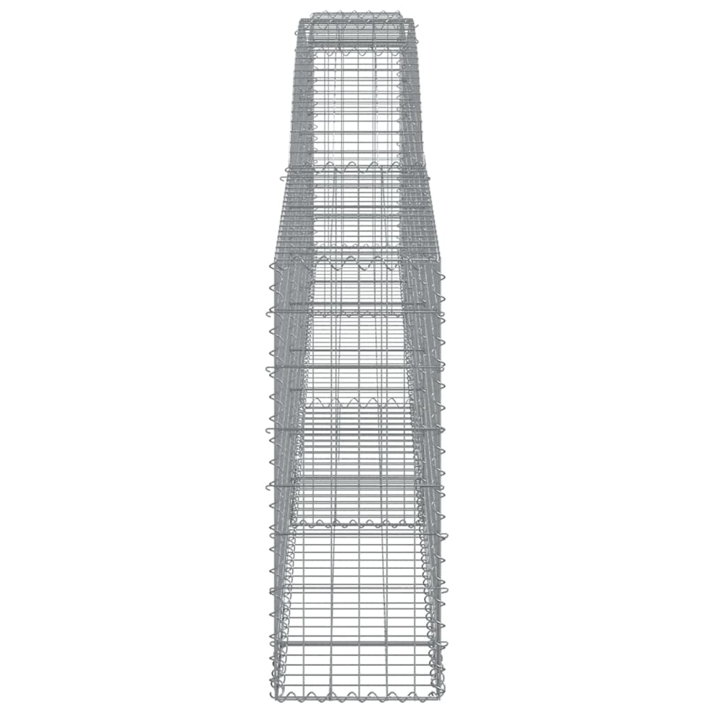 Gaviones con arco alto, 5 unidades, 400 x 30 x 80/100 cm, hierro galvanizado, barrera de jardín, protección acústica