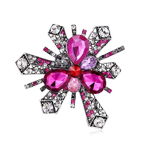 Broche acrylique gemme violette au fini diamant style vintage