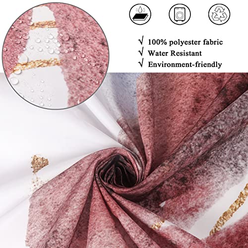 Asdcxz Boho Abstract Shower Curtain, Mid Century Blue Gold Geometric Leaves Minimalist Bathroom Decor Set Waterproof Fabric Weighted Hem With Hooks 72X72In #TOP2
