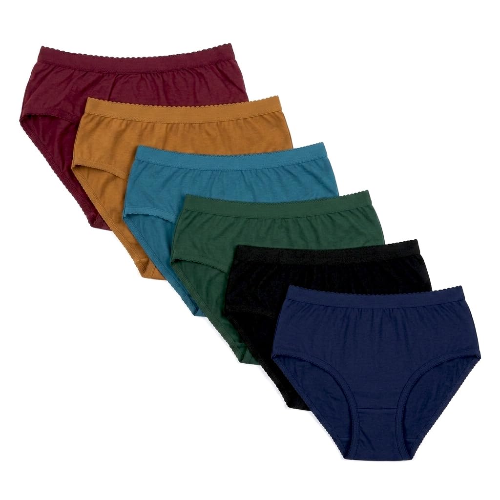 Nirwan Crowns Women Hipsters Panties 100% Super Soft Cotton Hipster Ladies Plain Dark Panty/Innerwear Soft Panties Underwear Combo Pack of 6-picture-54