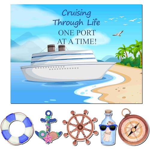 Image of Kanayu 6 Pcs Sea Cruise Door Decorations Magnetic Large Ship Decorations Magnets Anchor Cruise Decor Car Fridge Magnet Decal for Carnival Stateroom Door