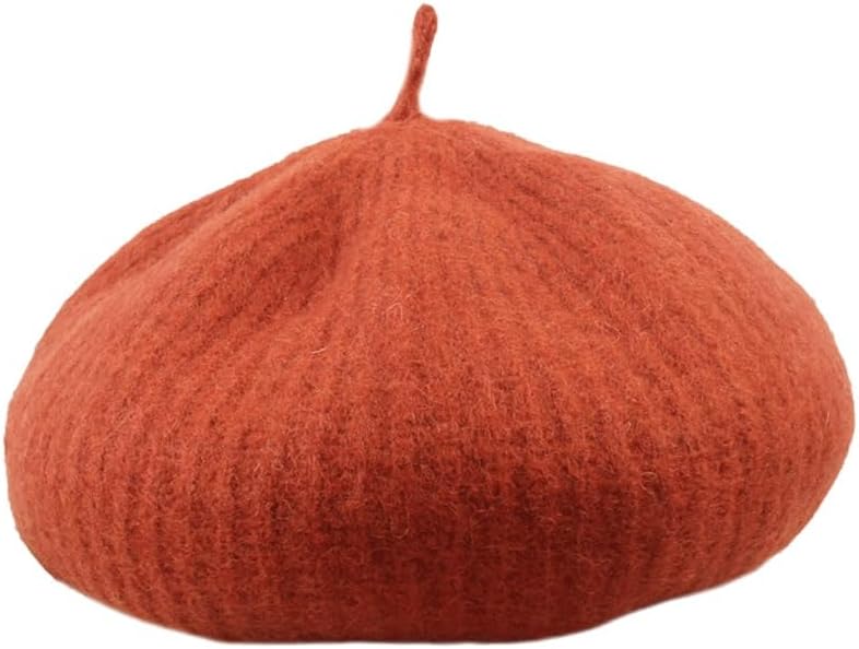 VIDI Autumn and winter hat female knitting cap retro beret color painter
