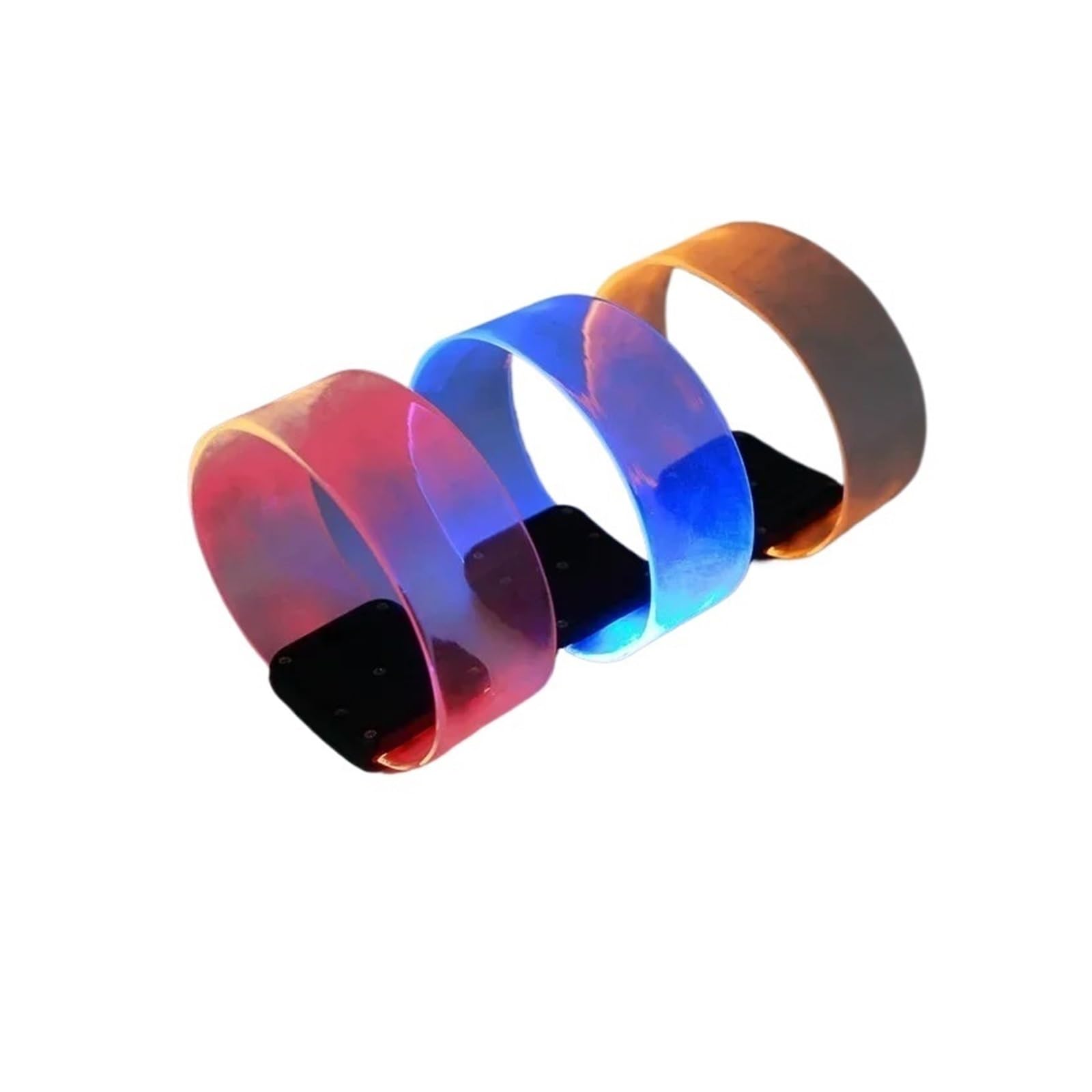 Bracelet Fluorescent Portable et sûr, Brassard Lumineux réutilisable - Outil Lumineux for Les fêtes de Fin d'année, Le Camping et Les activités de Plein air, adapté à la Course de Nuit(Orange,4pcs)
