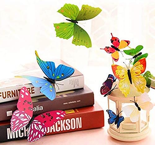 72PCS 3D Colorful Butterfly Wall Stickers, Butterfly Wall Decals, DIY Art Decor Crafts for Classroom Offices Kids Bedroom Nursery Room(Purple, Blue, Pink, Red, Yellow, Green)