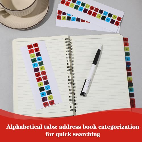 20 Blatt Buchstaben Aufkleber A-Z Alphabetische Selbstklebende Register Alphabet Etiketten für Buch A-Z Klebe Register Index Tabs Etiketten Page Markers für Notebooks Wörterbuchdateien