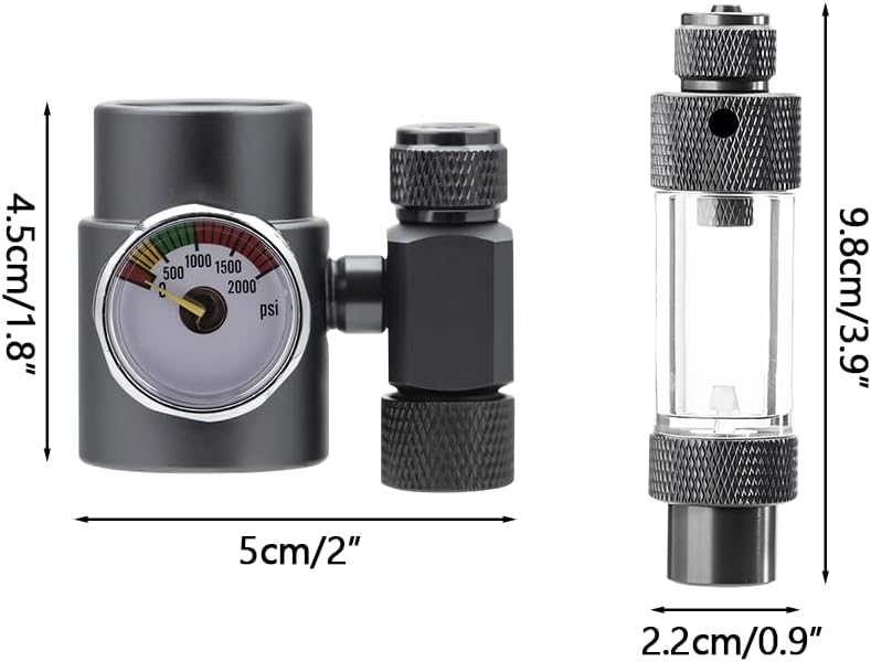 Aquarium CO2 Regulator, CO2 System Kit with High Precision Needle Valve & Bubbles Counter for Planted Tank