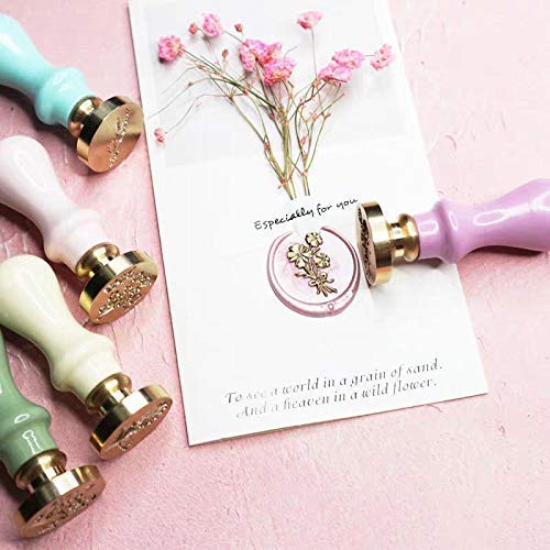 Gpeal Custom Two Letters Wreath Monogram Wax Seal Stamp Personalized Names Wedding Wax Seal Stamp Invitations Christmas Card Gift Letter Package Envelope Parcel Sealing Wax Stamp Emerald Green Handle