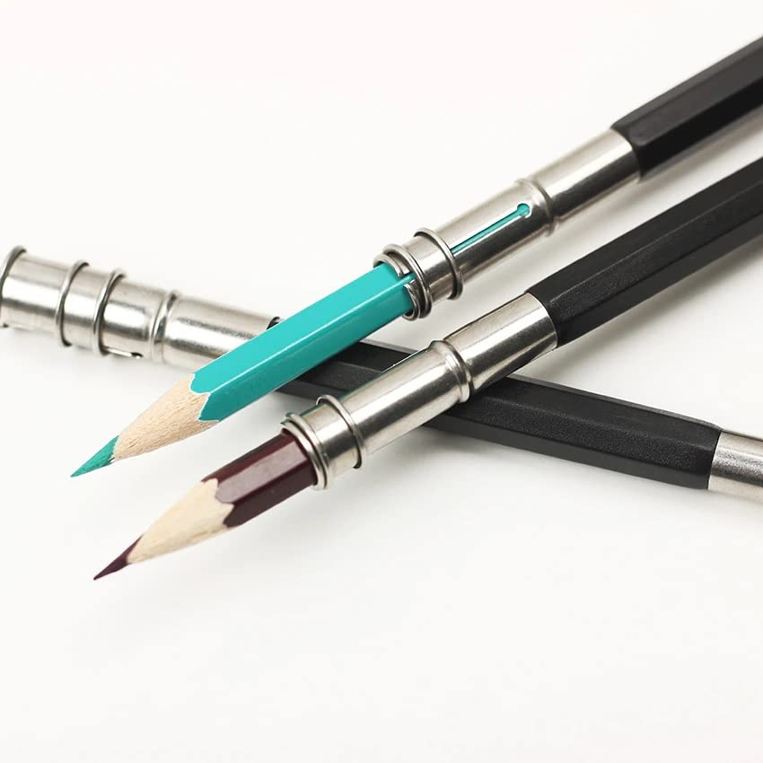 Image of KRAFTMASTERS� 2 Pcs Adjustable Dual Head Pencil Extender Holder Sketch School Office Art Write Tool