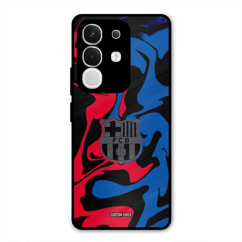 Image of PrintShield FC Barcelona Comic Back Cover for Vivo T4x, Shockproof Printed Phone Case with Soft TPU Sides & Anti-Slip Grip