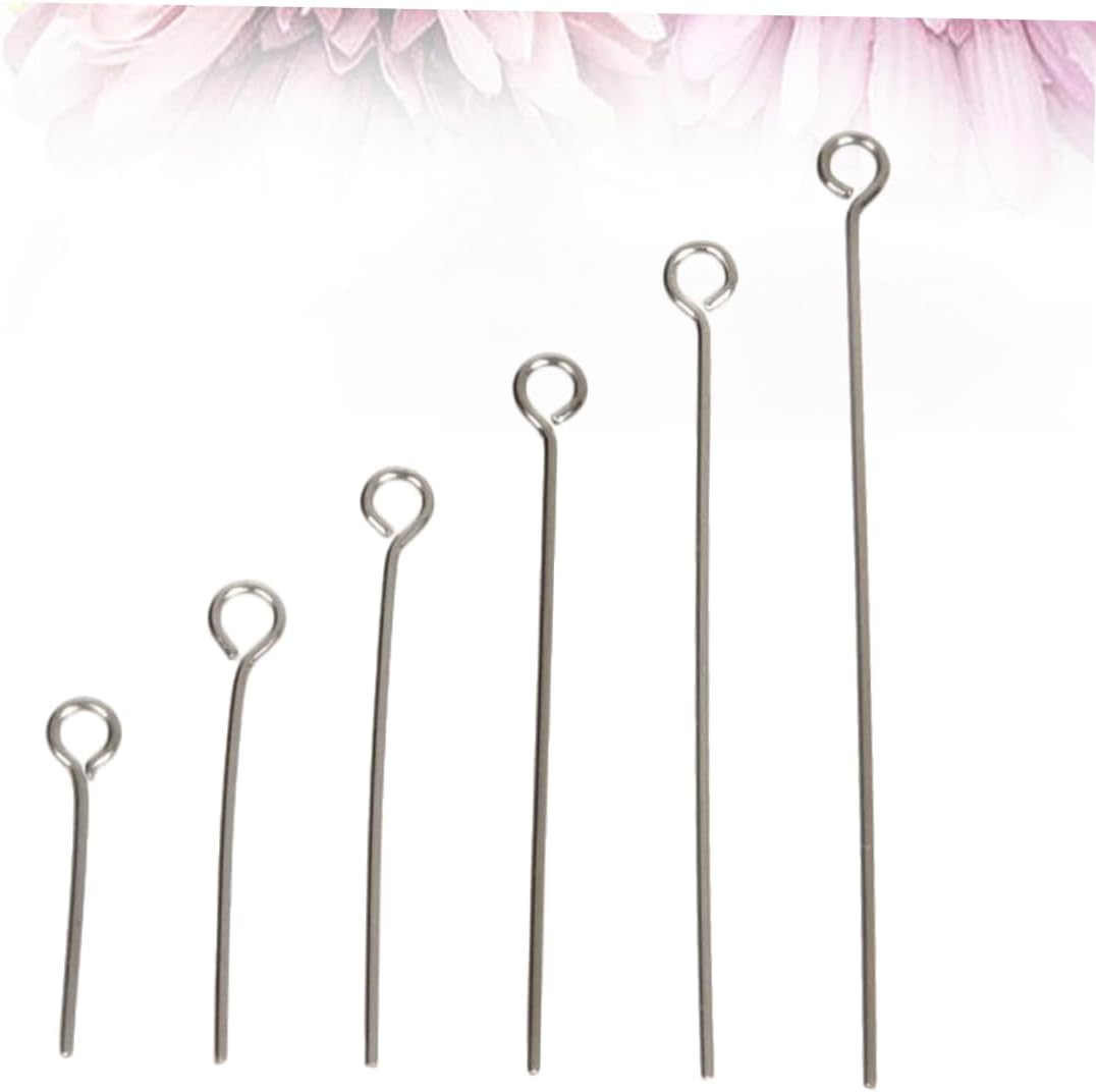 Artibetter 1200pcs Stainless Steel Jewelry Needle DIY Beading Needles Open Eye Pins for Jewelry Making Silver Wire Accessory Beads for Bracelets Craft Supply