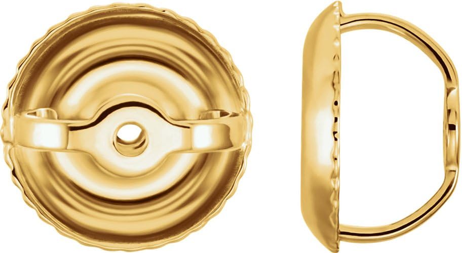 14K Solid White, Yellow or Rose Gold Threaded Screw on Screw Off Replacement Earring Backs (Single Yellow Gold .032)
