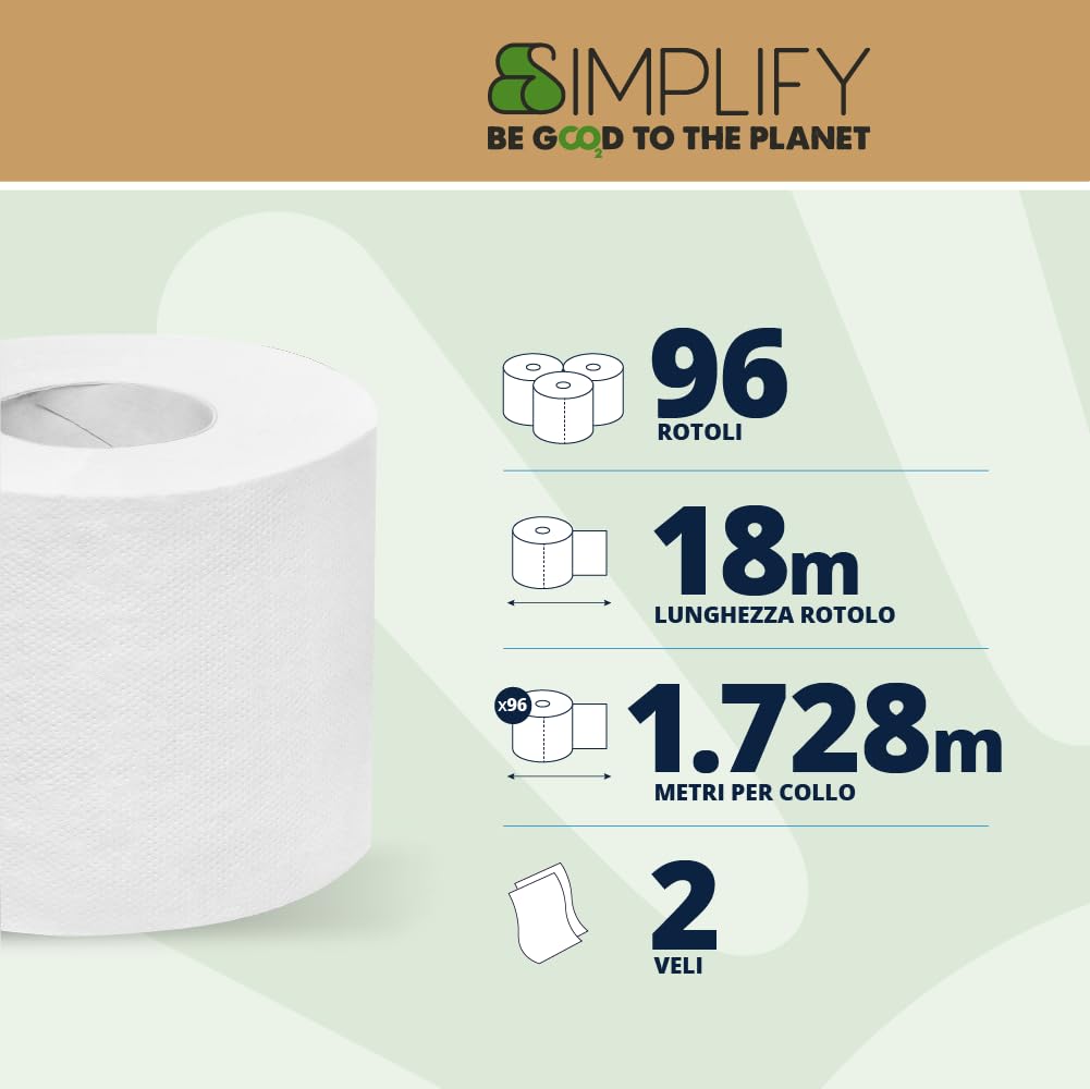 Carta Igienica Papernet Simplify Carbon Neutral - 2 Veli, 8960 Servizi - Foto 10