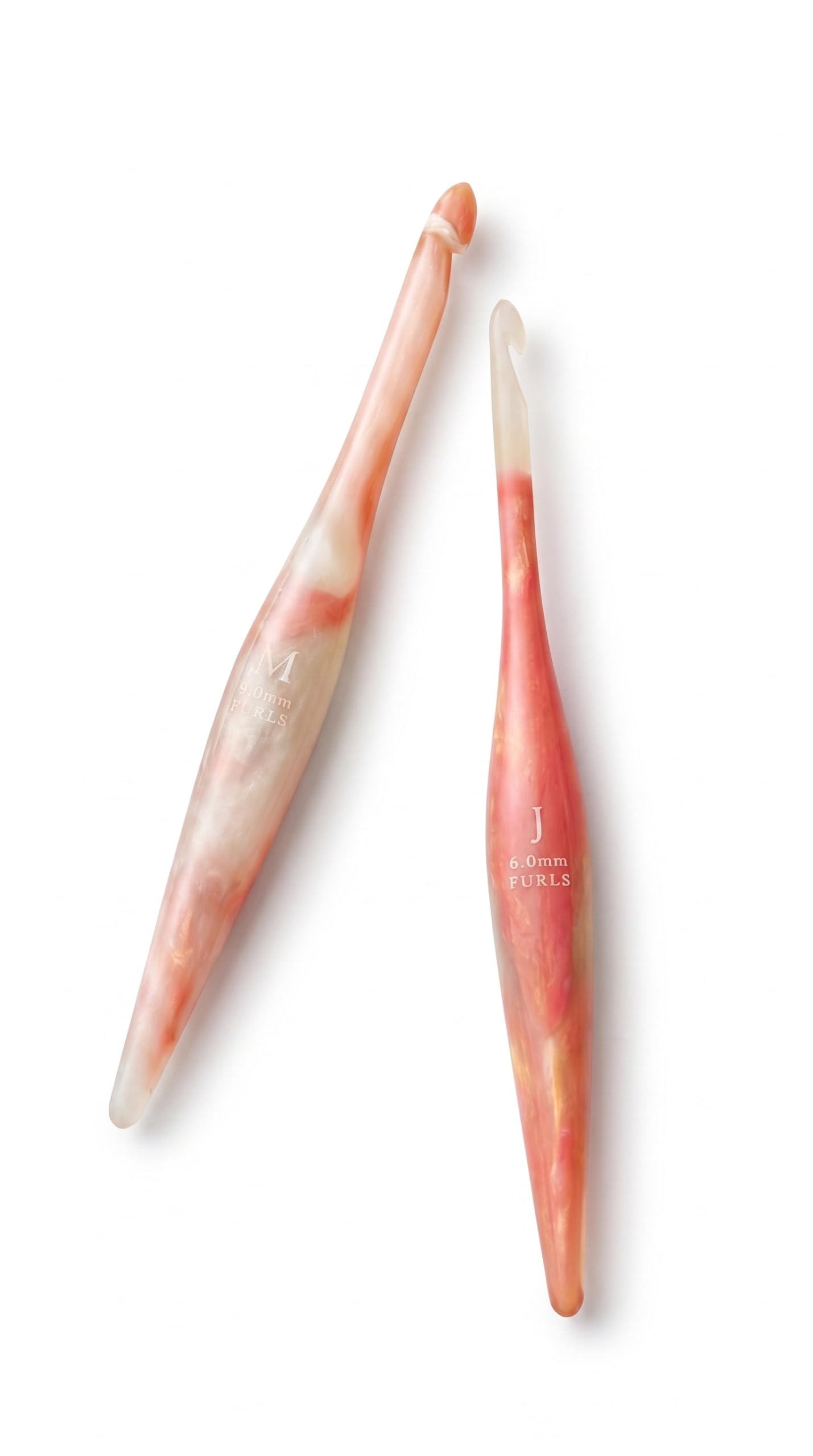 Furls Crochet Hook, Coral Tide Streamline Resin, Ergonomic Handle Crochet Hooks 7" (K - 6.50MM)